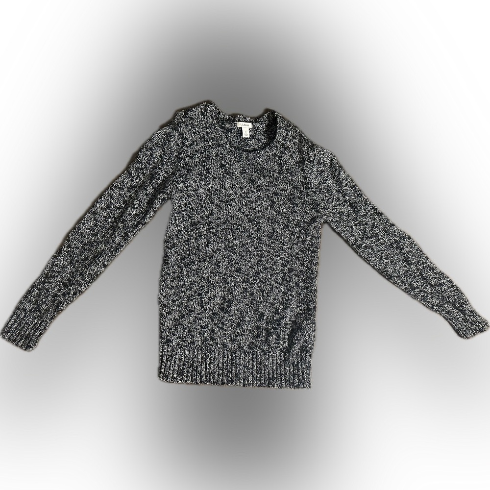 L.L. Bean Black and White Crew Neck Sweater